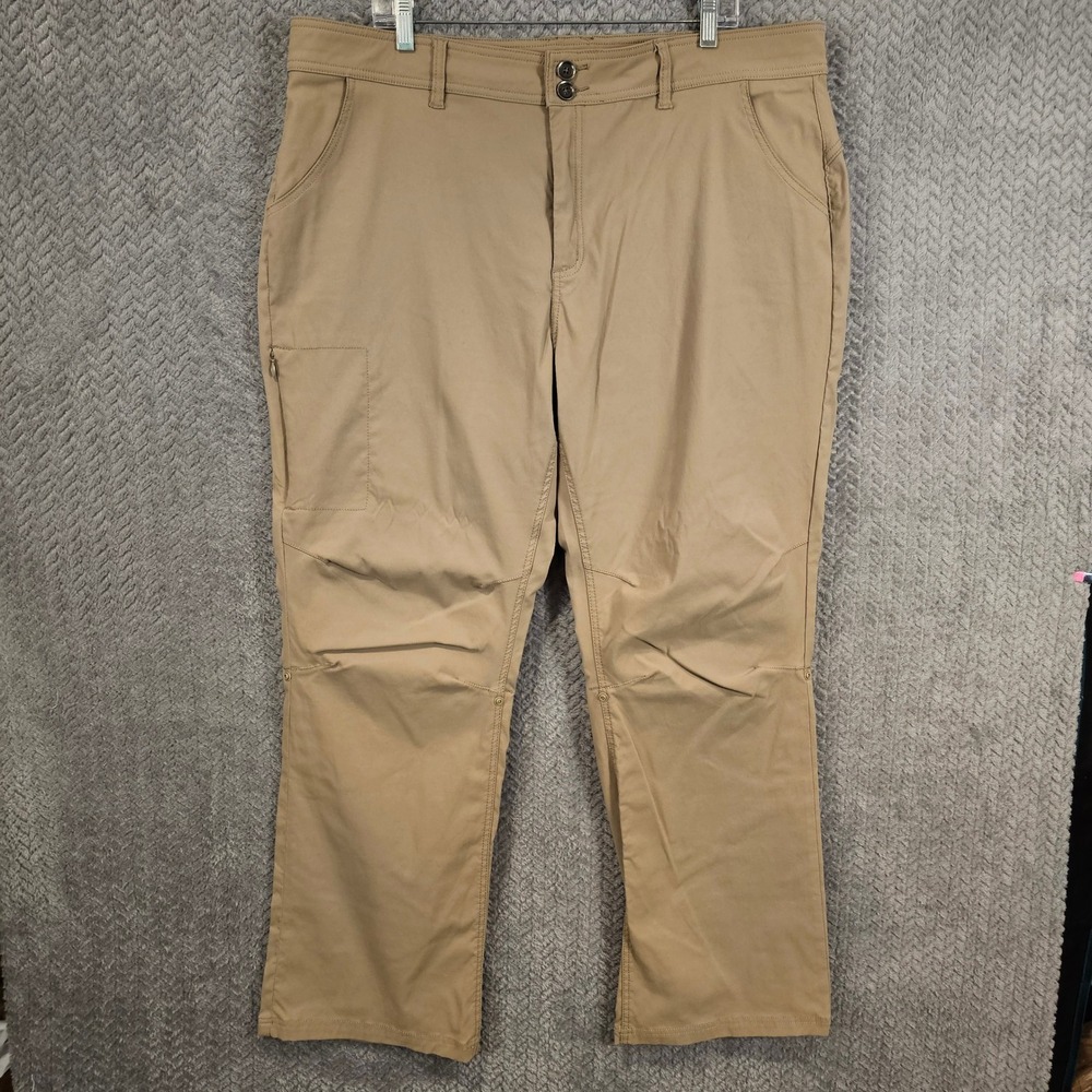 Prana Halle Hiking Pants Women 20W Tan Khaki Roll Up Leg‎ Stretch Zion Outdoor